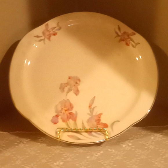 Vintage Universal Cambridge Iris Camwood Ivory- Cake Plate - Picture 6 of 12